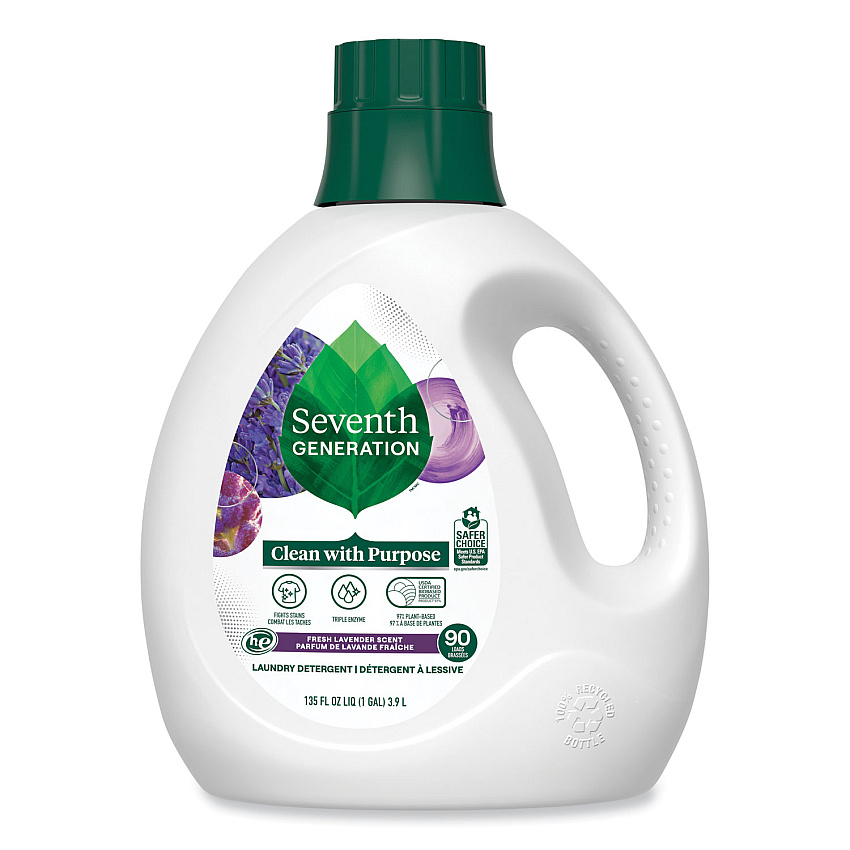 Seventh Generation Natural Liquid Laundry Detergent, Fresh Lavender, 135 oz Bottle, 4/Carton (SEV45064CT)