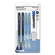 uniball Chroma Mechanical Pencils with Tube of Lead/Erasers, 0.7 mm, HB (#2), Black Lead, Assorted Barrel Colors, 4/Set (UBC70150)
