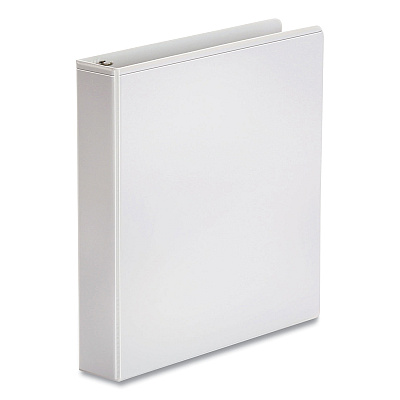 Universal Economy Round Ring View Binder, 3 Rings, 0.5" Capacity, 11 x 8.5, White, 12/Carton (UNV20952CT)