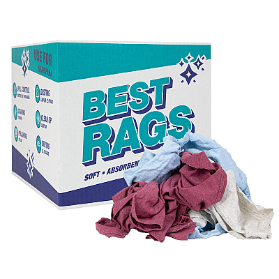R-c45 T-shirt Reclaimed Rags Colored 10lb Box, 10 Lb Box (R-C45-10)