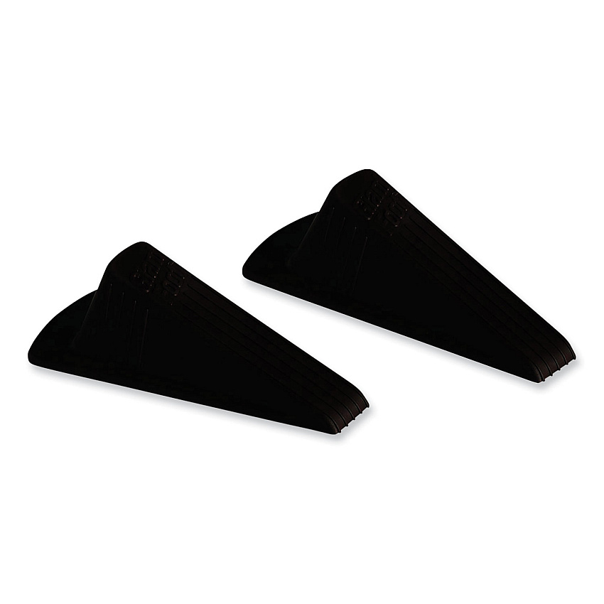 Master Caster Giant Foot Doorstop, No-Slip Rubber Wedge, 3.5w x 6.75d x 2h, Brown, 2/Pack (MAS00969)