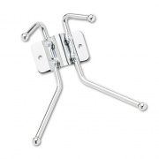 Safco Metal Wall Rack, Two Ball-Tipped Double-Hooks, Metal, 6.5w x 3d x 7h, Chrome (4160)