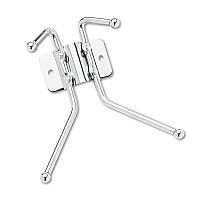 Safco Metal Wall Rack, Two Ball-Tipped Double-Hooks, Metal, 6.5w x 3d x 7h, Chrome (SAF4160)