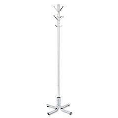 Safco Metal Costumer, Four Ball-Tipped Double-Hooks, 21w X 21d X 70h, Chrome (SAF4163CR)