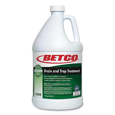 Betco BioActive Solutions Drain and Trap Treatment, Ocean Scent, 1 gal Bottle, 4/Carton (BET26000400)