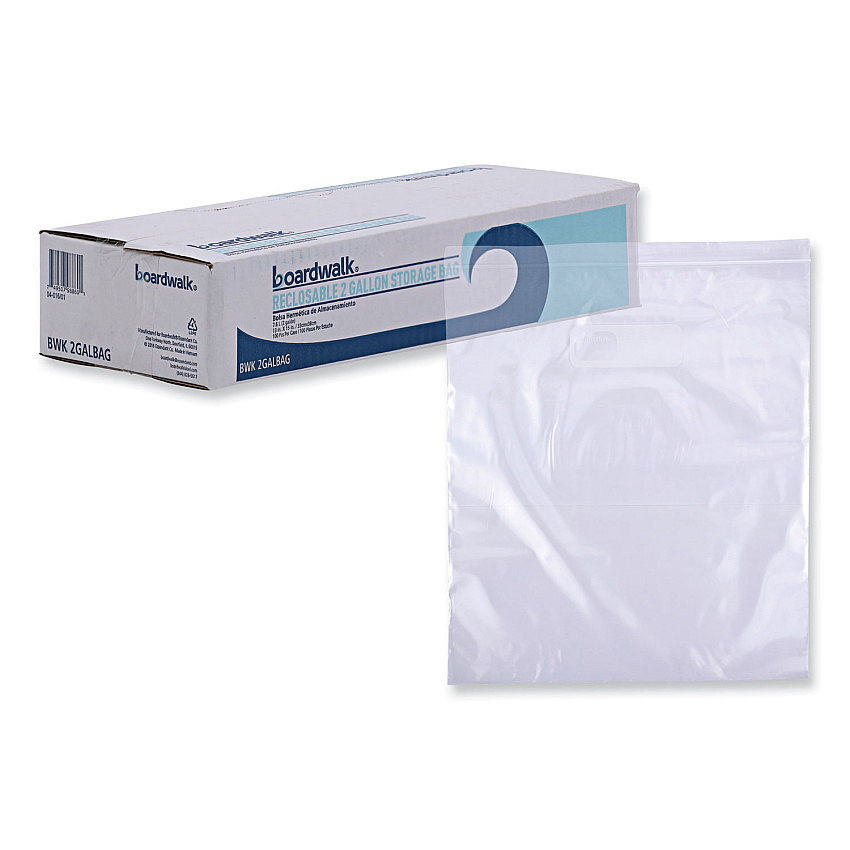 Boardwalk Reclosable Food Storage Bags, 2 Gallon, 13" x 15", Clear, 100/Box (BWK2GALBAG)