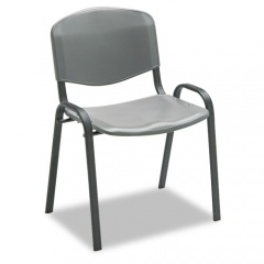 Safco Stacking Chair, Supports Up to 250 lb, 18" Seat Height, Charcoal Seat, Charcoal Back, Black Base, 4/Carton (4185CH)