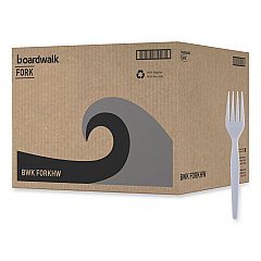 Boardwalk Heavyweight Polystyrene Cutlery, Fork, White, 1000/Carton (BWKFORKHW)