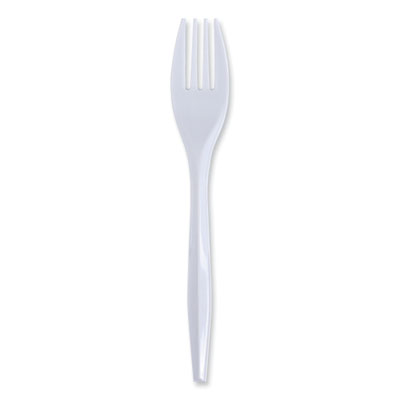 Boardwalk Mediumweight Wrapped Polypropylene Cutlery, Fork, White, 1000/Carton (BWKFORKIW)
