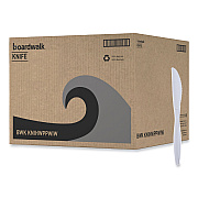 Boardwalk Heavyweight Wrapped Polypropylene Cutlery, Knife, White, 1,000/Carton (BWKKNIHWPPWIW)