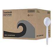 Boardwalk Heavyweight Wrapped Polypropylene Cutlery, Soup Spoon, White, 1,000/Carton (BWKSSHWPPWIW)