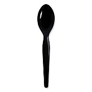 Boardwalk Heavyweight Wrapped Polystyrene Cutlery, Teaspoon, Black, 1,000/Carton (BWKTSHWPSBIW)