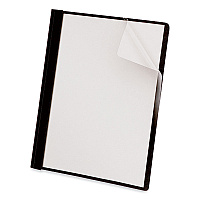 Universal Clear Front Report Cover with Fasteners, Three-Prong Fastener, 0.5" Capacity, 8.5 x 11, Clear/Black, 25/Box (UNV56116)