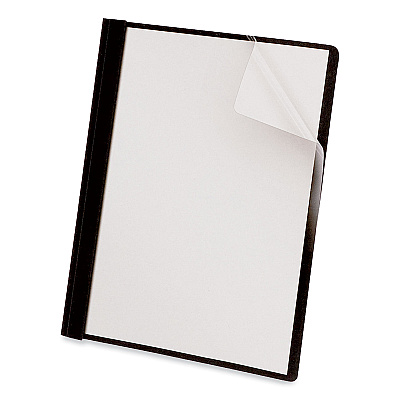 Universal Clear Front Report Cover with Fasteners, Three-Prong Fastener, 0.5" Capacity, 8.5 x 11, Clear/Black, 25/Box (UNV56116)