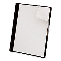 Universal Clear Front Report Cover, Prong Fastener, 0.5" Capacity, 8.5 x 11, Clear/Black, 25/Box (UNV57120)