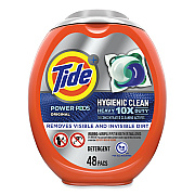 Tide Hygienic Clean Heavy 10x Duty Power Pods, Original Scent, 81 oz Tub, 48 Pods/Tub, 4 Tubs/Carton (PGC59080CT)