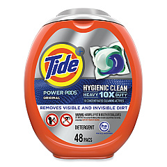 Tide Hygienic Clean Heavy 10x Duty Power Pods, Original Scent, 81 oz Tub, 48 Pods/Tub, 4 Tubs/Carton (PGC59080CT)