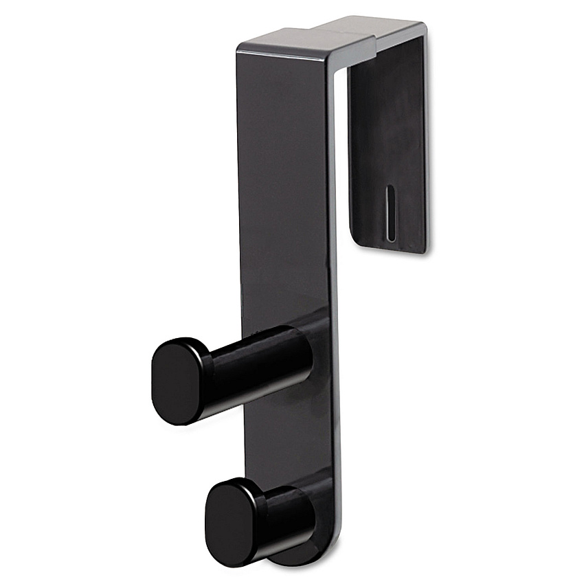 Safco Plastic Coat Hook, 2-Hook, 1.75 x 6.5 x 7.75, Black (SAF4225BL)