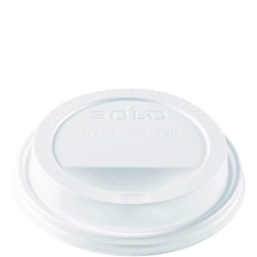 Solo Traveler Sip Through Lids for ThermoGuard Hot Cups, Fits 12, 16, 20, 24 oz, White, 1,200/Carton (DCCTL1224TG)