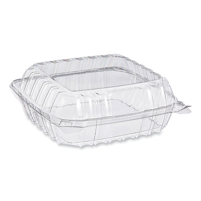 Dart ClearSeal Hinged-Lid Plastic Containers, 8.22w x 3.02h, Clear, Plastic, 250/Carton (DCCPET90PST1)