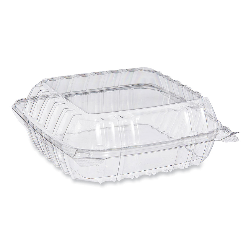 Dart ClearSeal Hinged-Lid Plastic Containers, 8.22w x 3.02h, Clear, Plastic, 250/Carton (DCCPET90PST1)
