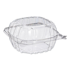 Dart ClearSeal Hinged-Lid Plastic Containers, 5.86w x 3.11h, Clear, Plastic, 500/Carton (DCCPET57PST1)