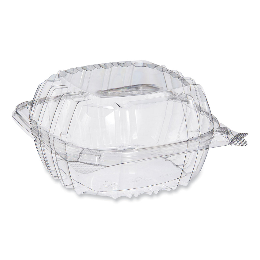 Dart ClearSeal Hinged-Lid Plastic Containers, 5.86w x 3.11h, Clear, Plastic, 500/Carton (DCCPET57PST1)