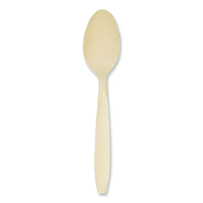 Solo Impress Heavyweight Full-Length Polystyrene Cutlery, Teaspoon, Champagne, 1,000/Carton (SCCHSATX)