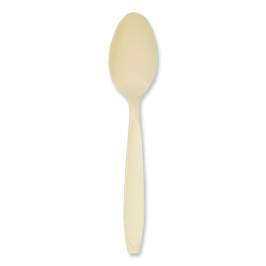 Solo Impress Heavyweight Full-Length Polystyrene Cutlery, Teaspoon, Champagne, 1,000/Carton (SCCHSATX)