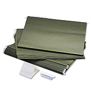 Safco Hanging File Folders, Large Format, 1/5-Cut Tabs, Standard Green, 25/Box (SAF5038)