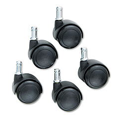 Safco TaskMaster Hard Floor Casters, Grip Ring Stem, 2" Wheel, Black, 5/Set (SAF5132)