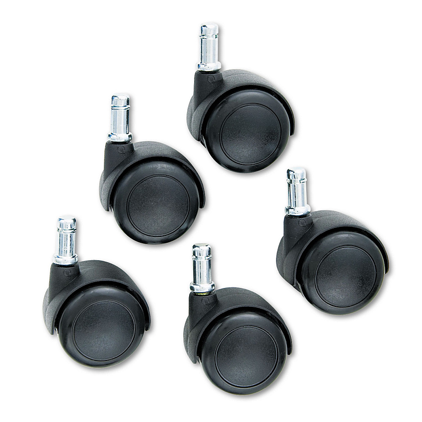 Safco TaskMaster Hard Floor Casters, Grip Ring Stem, 2" Wheel, Black, 5/Set (SAF5132)