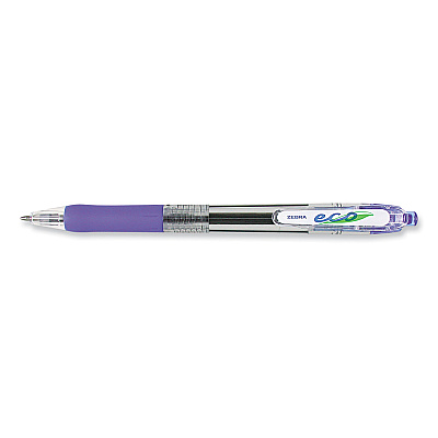 Zebra ECO Jimnie Clip Ballpoint Pen, Retractable, Medium 1 mm, Blue Ink, Clear/Blue Barrel, 12/Pack (ZEB22520)