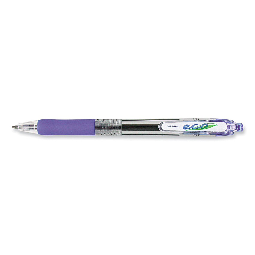 Zebra ECO Jimnie Clip Ballpoint Pen, Retractable, Medium 1 mm, Blue Ink, Clear/Blue Barrel, 12/Pack (ZEB22520)