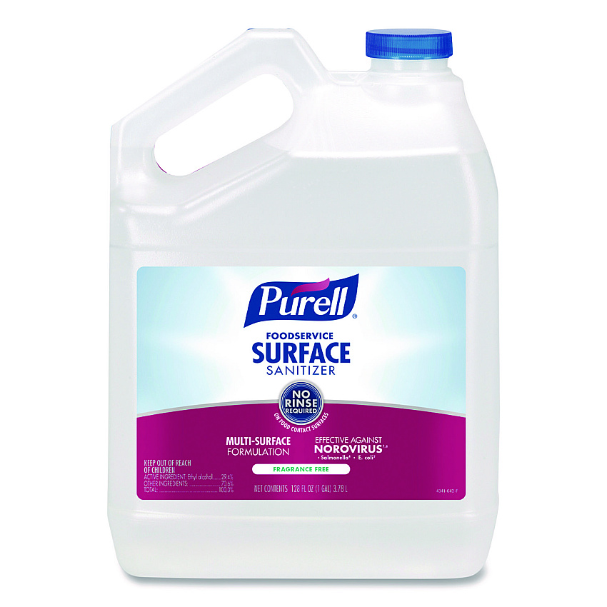 PURELL Foodservice Surface Sanitizer, Fragrance Free, 1 gal Bottle, 4/Carton (GOJ434104CT)