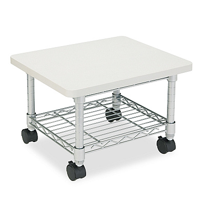 Safco Underdesk Printer/Fax Stand, Engineered Wood, 2 Shelves, 19" x 16" x 13.5", Gray (SAF5206GR)