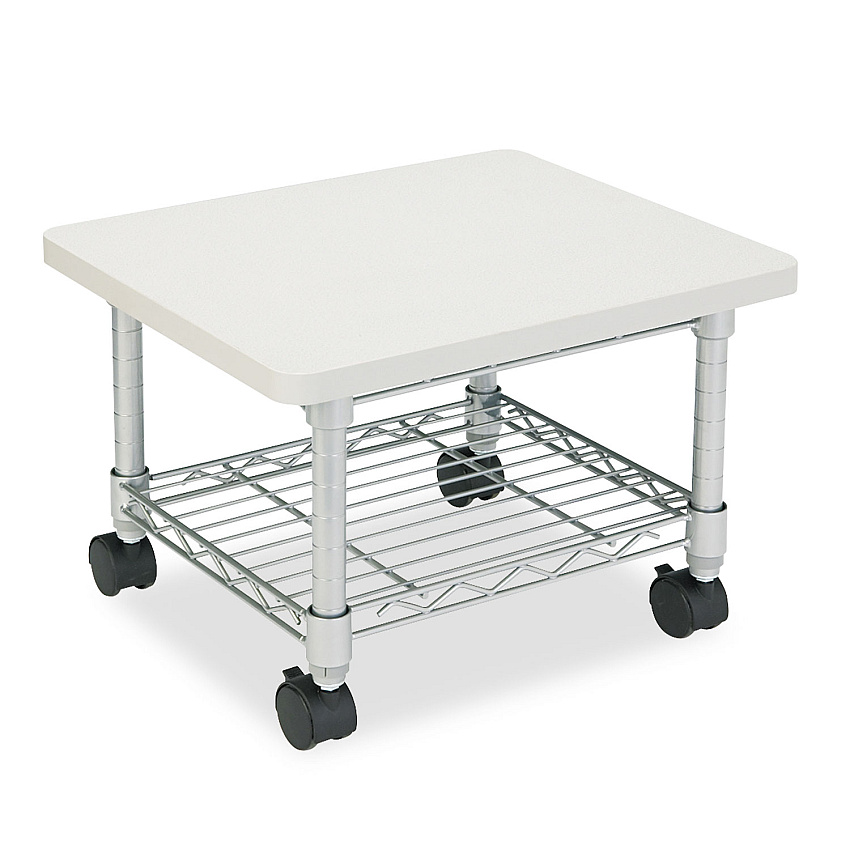 Safco Underdesk Printer/Fax Stand, Engineered Wood, 2 Shelves, 19" x 16" x 13.5", Gray (SAF5206GR)