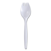 Boardwalk Mediumweight Wrapped Polypropylene Cutlery, Spork, White, 1,000/Carton (BWKSPRKMWPPWIW)