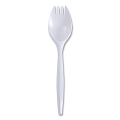 Boardwalk Mediumweight Wrapped Polypropylene Cutlery, Spork, White, 1,000/Carton (BWKSPRKMWPPWIW)