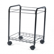 Safco Desk Side File Cart, Metal, 1 Shelf, 1 Bin, 17.5" x 13" x 22", Black (5224BL)