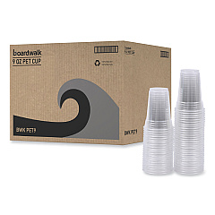 Boardwalk Clear Plastic Cold Cups, 9 oz, PET, 50 Cups/Sleeve, 20 Sleeves/Carton (BWKPET9)