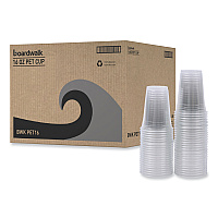 Boardwalk Clear Plastic Cold Cups, 16 oz, PET, 50 Cups/Sleeve, 20 Sleeves/Carton (BWKPET16)