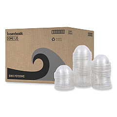 Boardwalk PET Cold Cup Dome Lids, Fits 14 oz to 24 oz Plastic Cups, Clear, 100 Lids/Sleeve, 10 Sleeves/Carton (BWKPETDOME)