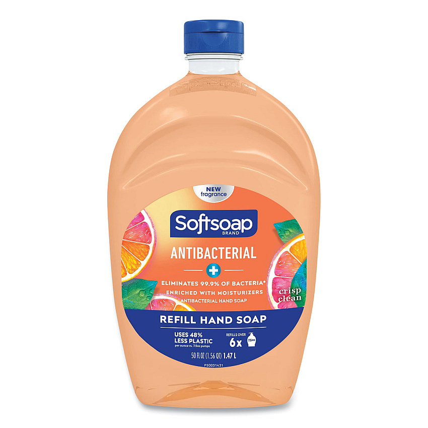 Softsoap Antibacterial Liquid Hand Soap Refill, Fresh Scent, Orange, 50 oz (CPC46325EA)