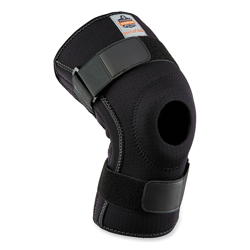 ergodyne ProFlex 620 Open Patella Spiral Stays Knee Sleeve, Medium, Black (EGO16543)