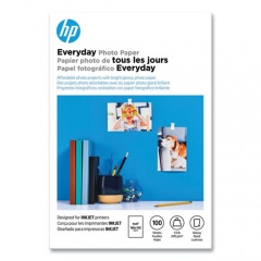 HP Everyday Glossy Photo Paper, 8 mil, 4 x 6, Glossy White, 100/Pack (CR759A)