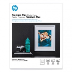 HP Premium Plus Photo Paper, 11.5 mil, 8.5 x 11, Glossy White, 25/Pack (CR670A)
