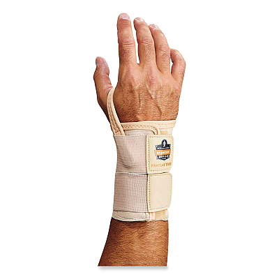 ergodyne ProFlex 4010 Double Strap Wrist Support, X-Large, Fits Left Hand, Tan (EGO70138)