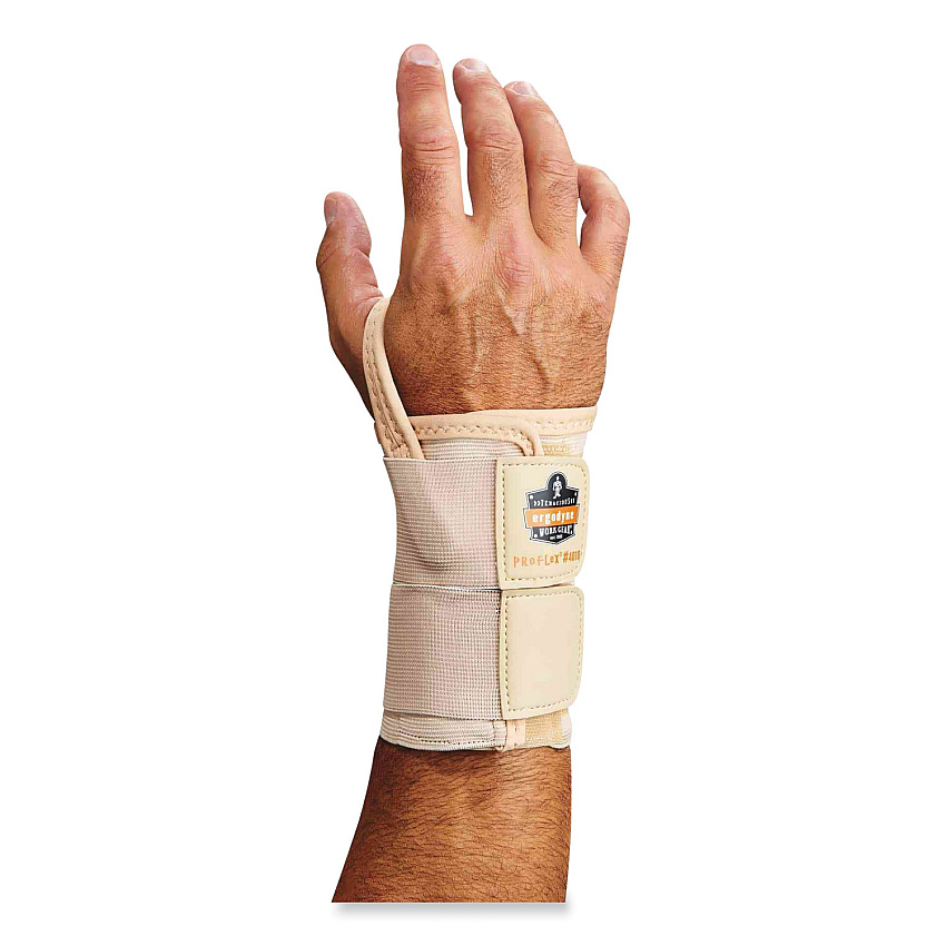 ergodyne ProFlex 4010 Double Strap Wrist Support, X-Large, Fits Left Hand, Tan (EGO70138)