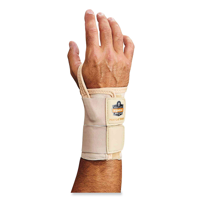 ergodyne ProFlex 4010 Double Strap Wrist Support, X-Large, Fits Right Hand, Tan (EGO70128)